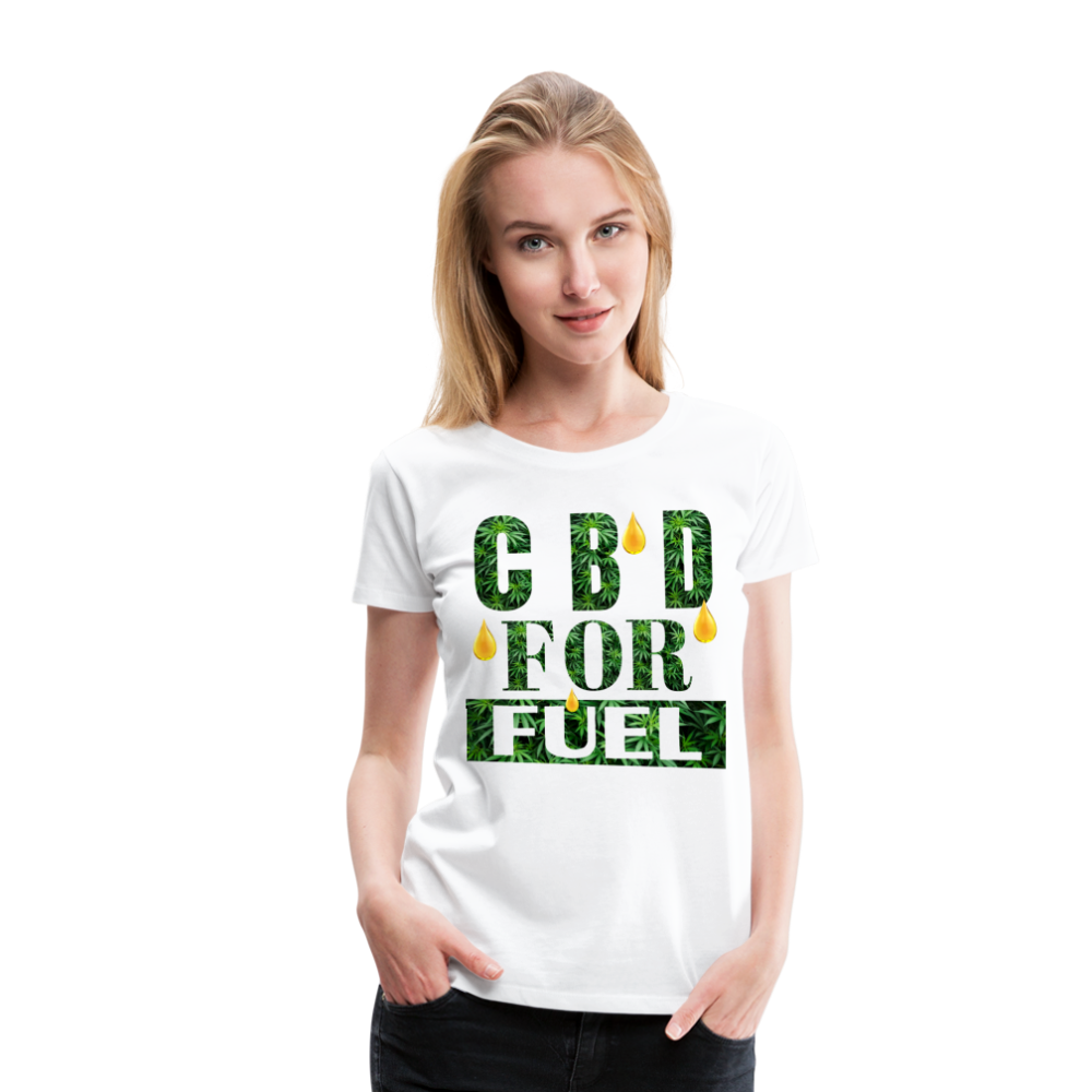 CBD For Fuel Ladies Premium T-Shirt - white